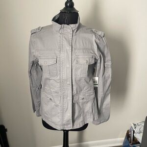 NWT Kensie Gray Denim Jacket Women’s L PF/SF Home